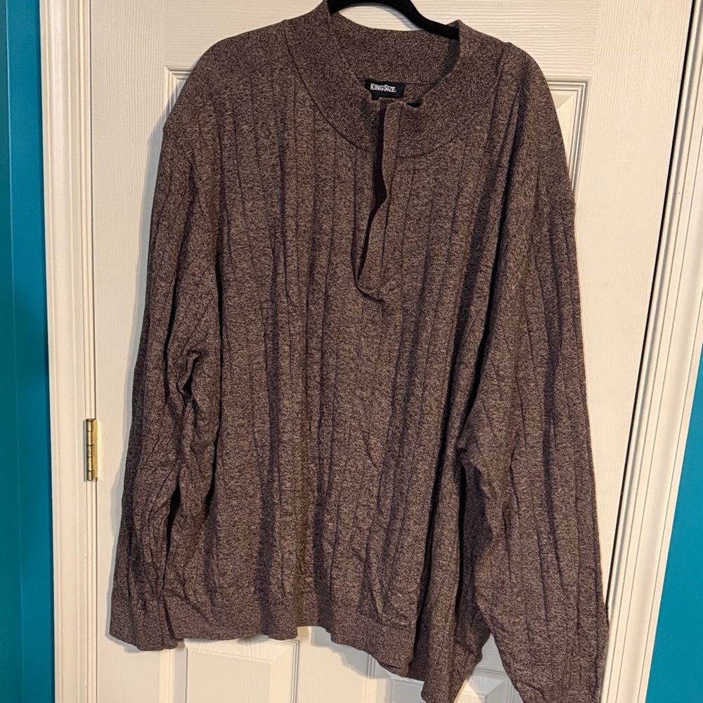 Men's Casual Zip Up Sweater - Rich Brown